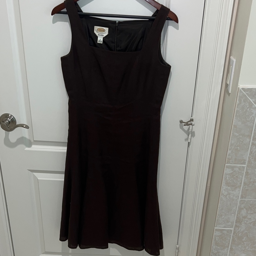 Talbots Irish Linen Brown Dress 4